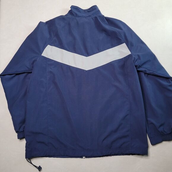 NIKE Classic Men's XXL Windbreaker Navy Gray Jacket Full Zip Lined Comfort - Picture 11 of 11